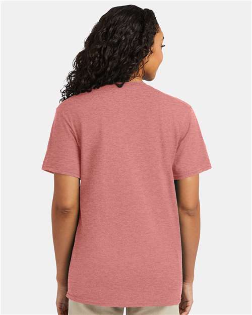 Hanes 4980 Mauve Heather — on model back