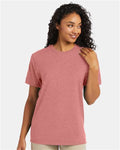 Hanes 4980 Mauve Heather — on model front