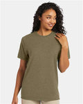 Hanes 4980 Oregano Heather — on model front