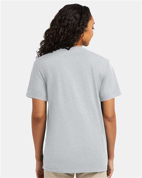 Hanes 4980 Silverstone Heather — on model back