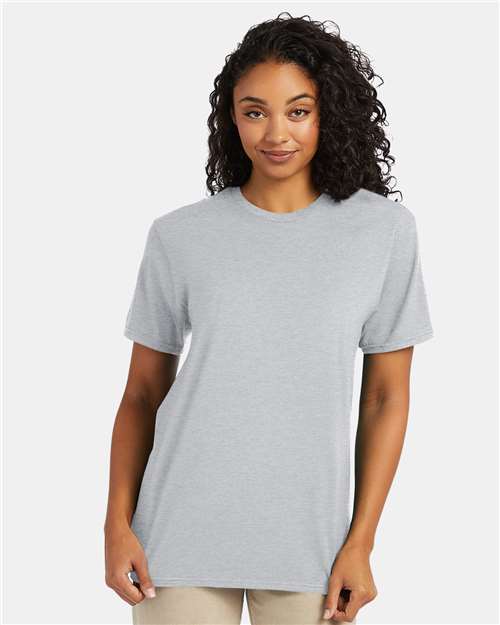 Hanes 4980 Silverstone Heather — on model front