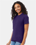 Hanes 5180 Grape Smash Heather — on model side