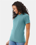 Hanes 5180 Green Clay — on model side