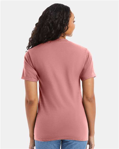 Hanes 5180 Mauve — on model back