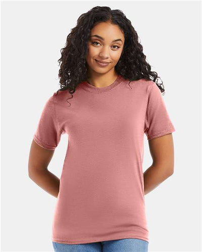 Hanes 5180 Mauve — on model front