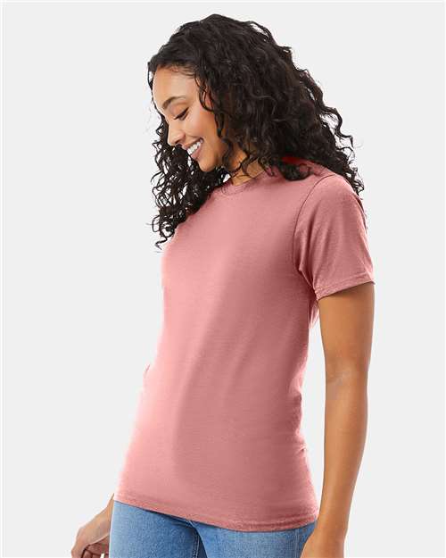 Hanes 5180 Mauve — on model side