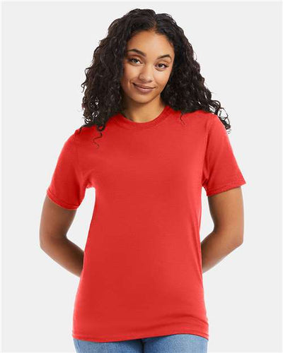 Hanes 5180 Poppy Red — on model front