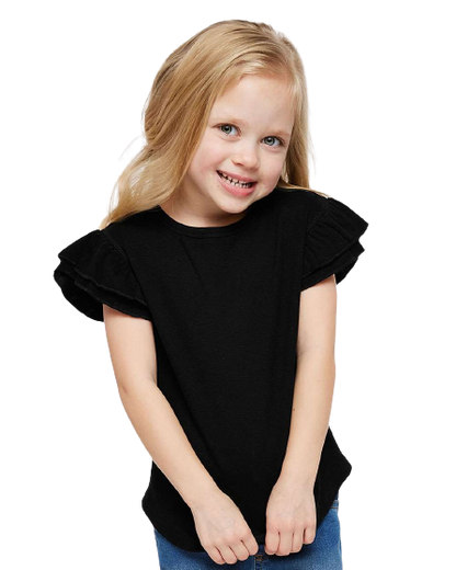 Toddler Flutter Sleeve T-Shirt - Black