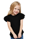 Rabbit Skins 3339 - Toddler Flutter Sleeve T-Shirt - Black