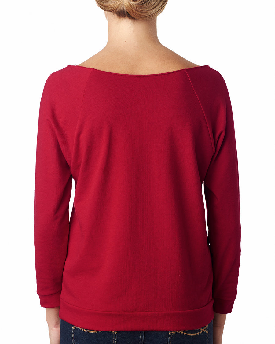 Women's French Terry 3/4-Sleeve Raglan - Cardinal