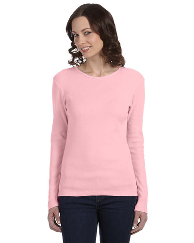 Women's Stretch Rib Long-Sleeve T-Shirt - Pink