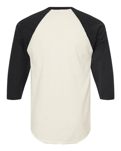 Unisex Fine Jersey Raglan Tee - Vintage White/Black