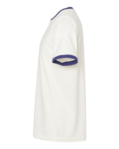 Unisex Fine Jersey Ringer Tee - Vintage White / Inked India