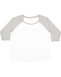 Women's Curvy Baseball T-Shirt - White / Vintage Heather