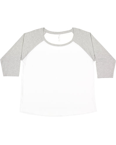Women's Curvy Baseball T-Shirt - White / Vintage Heather