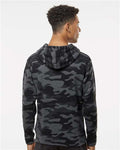 J. America 8871 Black Camo Triblend — on model back
