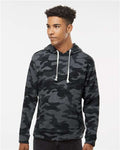 J. America 8871 Black Camo Triblend — on model front