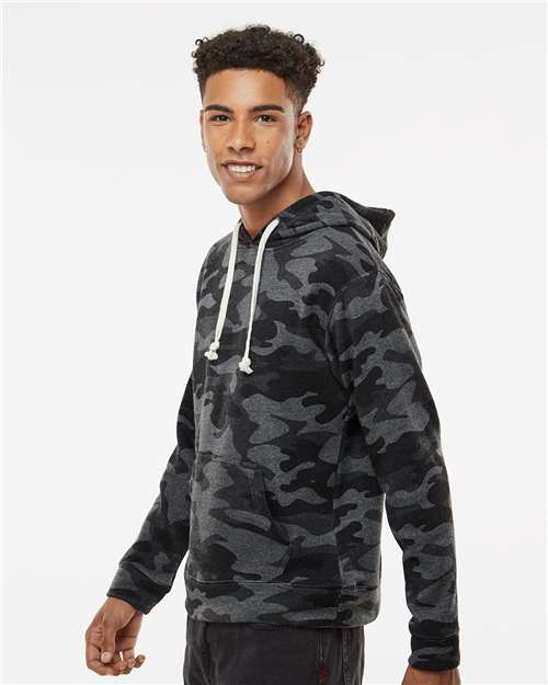 J. America 8871 Black Camo Triblend — on model side