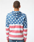 J. America 8871 Stars & Stripes Triblend — on model back