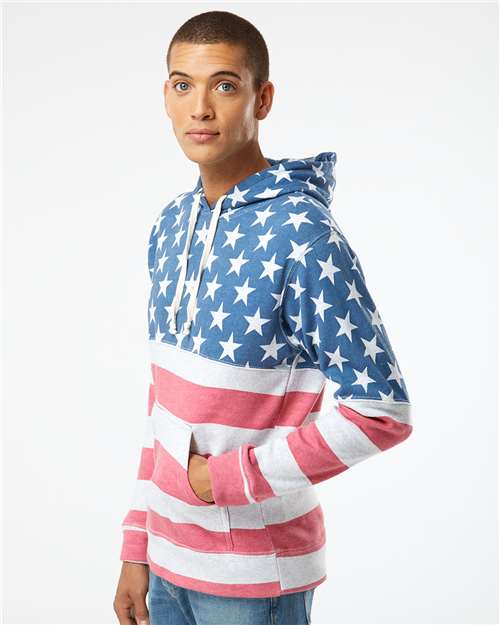 J. America 8871 Stars & Stripes Triblend — on model front