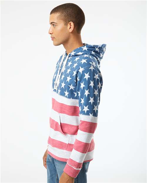 J. America 8871 Stars & Stripes Triblend — on model side