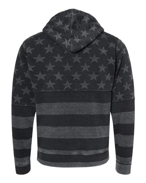 J. America 8871 Black Stars & Stripes Triblend — back