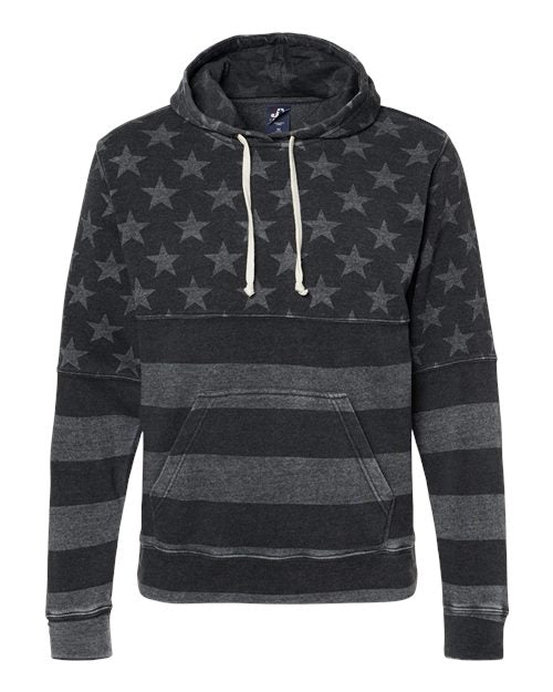 J. America 8871 Black Stars & Stripes Triblend — front