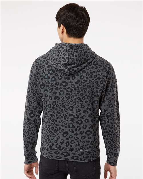 J. America 8871 Black Leopard Triblend — on model back