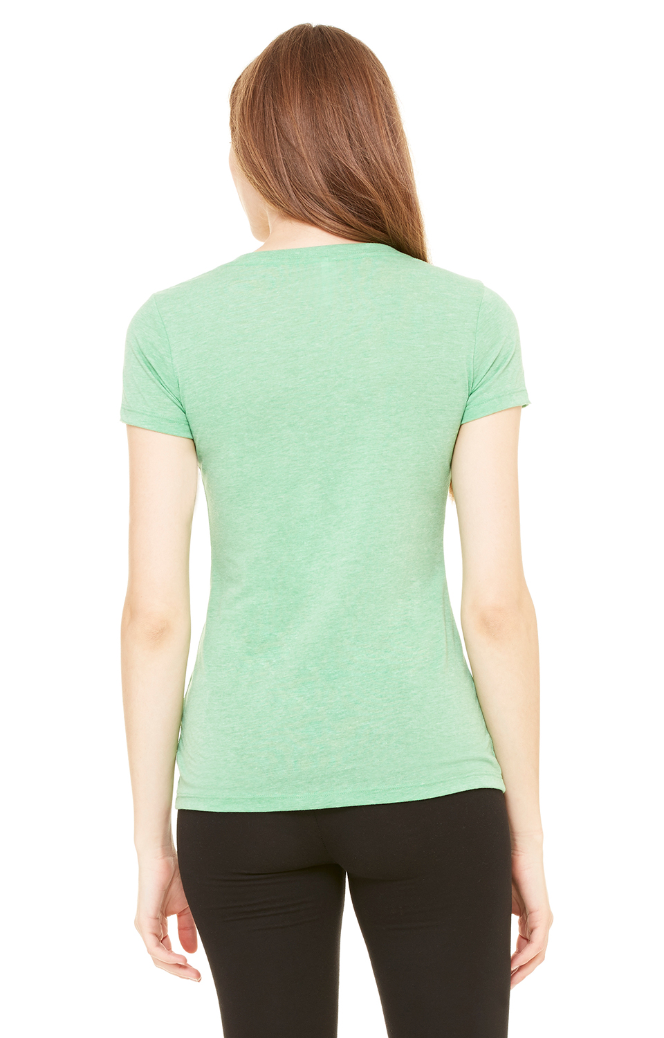 Women's Triblend Short-Sleeve Deep V-Neck T-Shirt - Green Triblend
