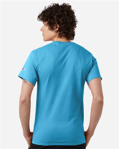 Champion T425 Blue Lagoon — on model back