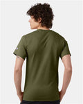 Champion T425 Fresh Olive — on model back
