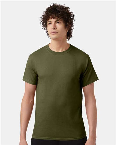 Champion T425 Fresh Olive — on model front
