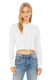 Bella + Canvas 8512 - Women's Cropped Long Sleeve Hooded T-Shirt - Solid White Triblend