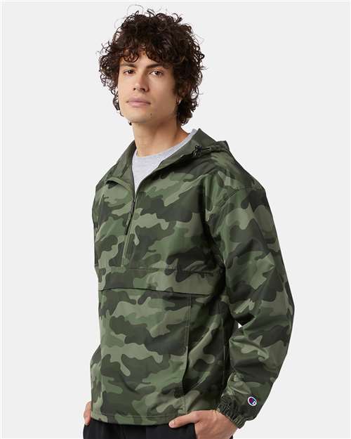 Champion CO200 Olive Green Camo — on model side