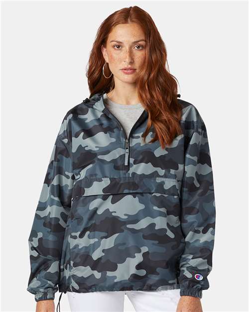 Champion CO200 Concrete Camo — on model front