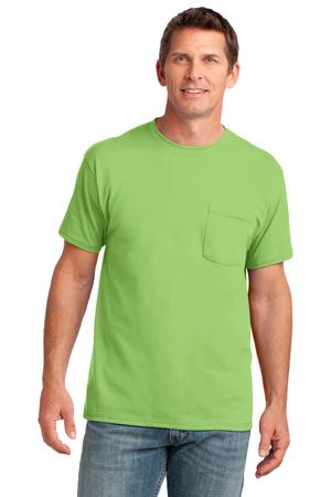 Unisex Core Cotton Pocket Tee - Lime