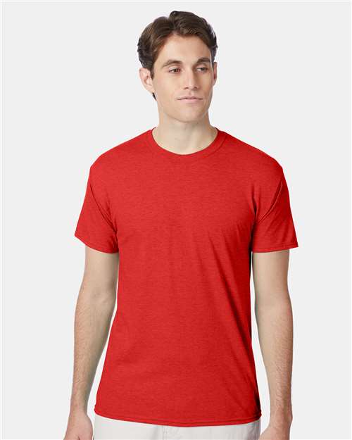 Hanes 42TB Poppy Red Heather — on model front