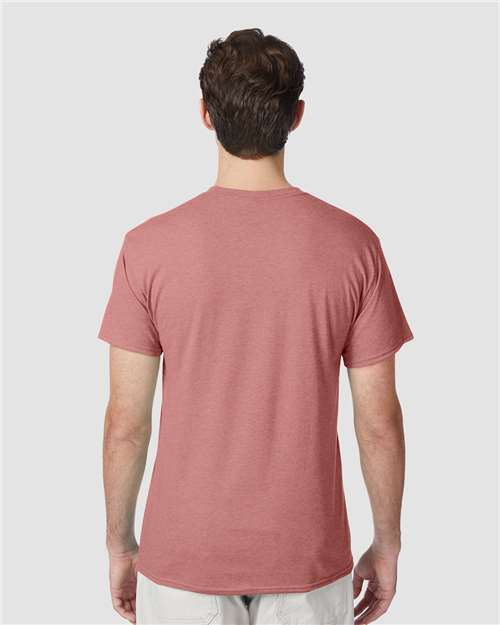 Hanes 42TB Mauve Heather — on model back