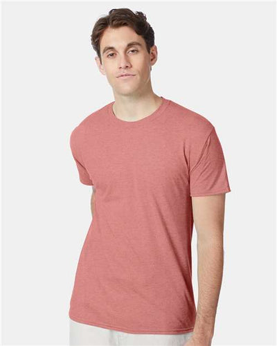 Hanes 42TB Mauve Heather — on model front