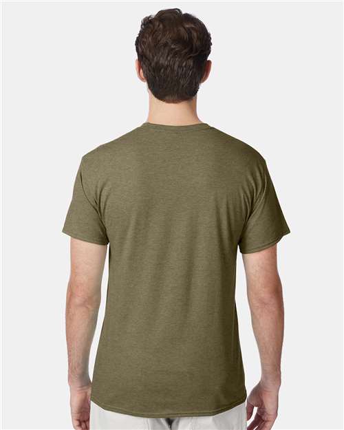 Hanes 42TB Oregano Heather — on model back