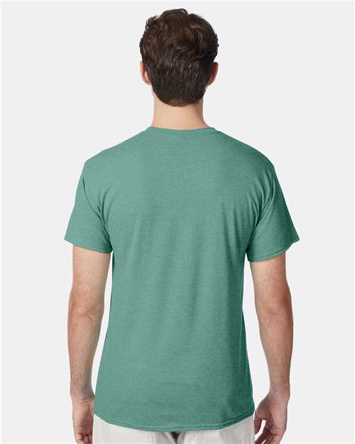 Hanes 42TB Green Clay Heather — on model back