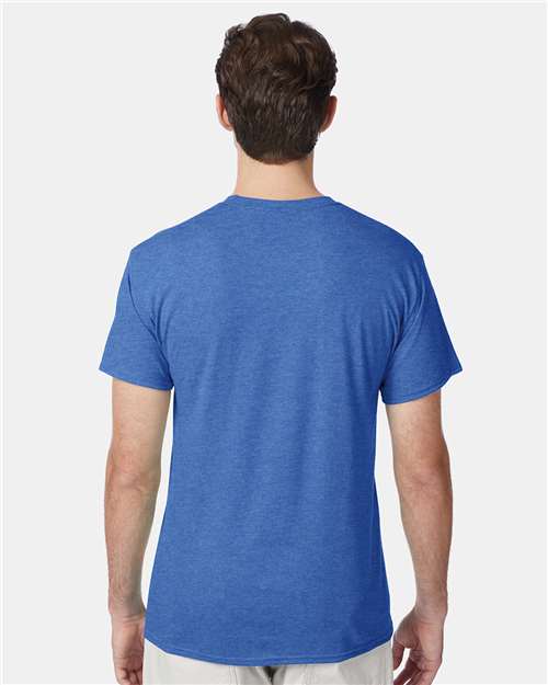 Hanes 42TB Bonnet Blue Heather — on model back