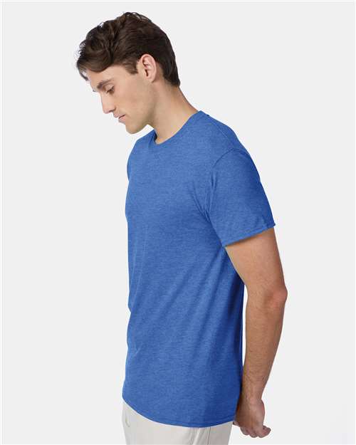 Hanes 42TB Bonnet Blue Heather — on model side