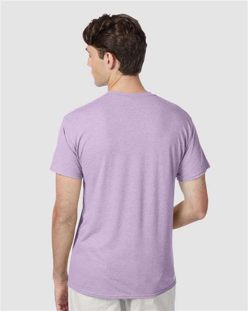 Hanes 42TB Pale Violet Heather — on model back