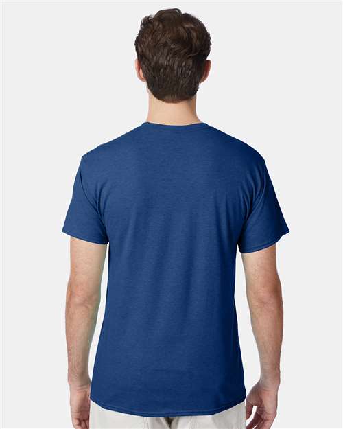 Hanes 42TB Regal Navy Heather — on model back