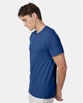 Hanes 42TB Regal Navy Heather — on model side