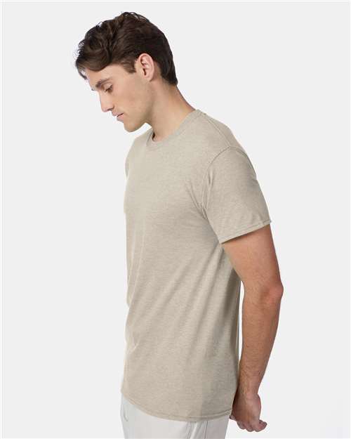 Hanes 42TB Sand Heather — on model side