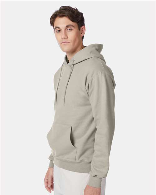 Hanes F170 Sand — on model side