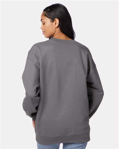 Hanes F260 Smoke Grey — on model back