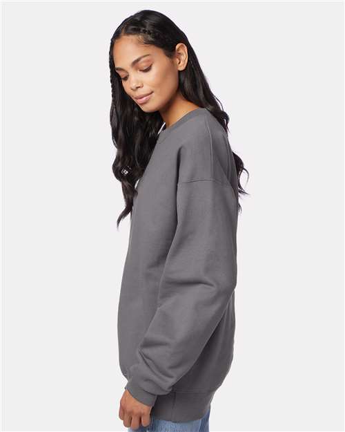 Hanes F260 Smoke Grey — on model side